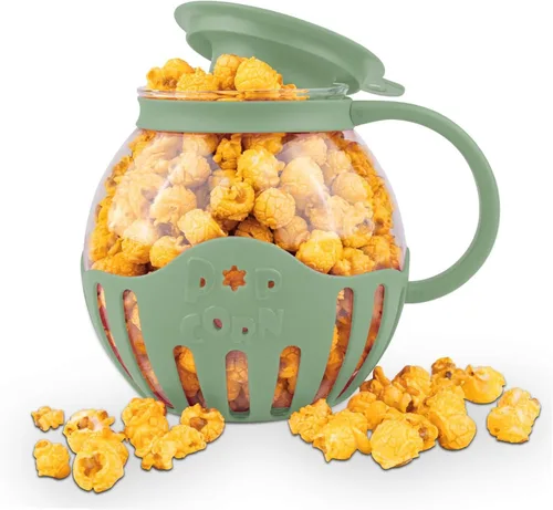 Miniatura 8 de MMUGOOLER - Máquina de palomitas de maíz de silicona original para microondas, cuenco plegable con tapa, sin BPA y apto para lavavajillas, rápido