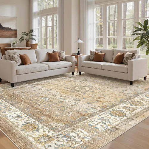 Miniatura 39 de befbee Alfombras de 6x9 pulgadas para sala de estar - Alfombras lavables a máquina resistentes a las manchas para dormitorio, alfombra de área