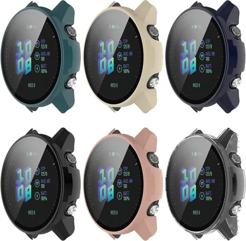 Miniatura 9 de Funda protectora compatible con Garmin Forerunner 955 Protector de pantalla para Garmin Forerunner 955 Solar PC+vidrio templado cobertura completa 3
