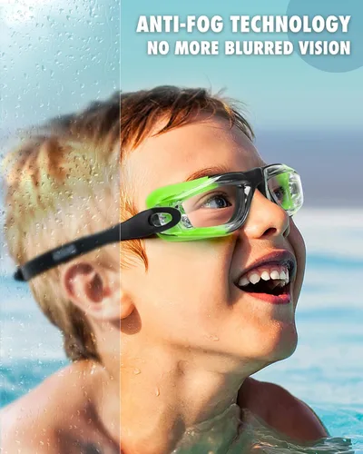 Miniatura 2 de Aegend - Gafas de natación de 2 unidades, gafas de natación para niños, niños y niñas de 3 a 14 años Azul y verde claro
