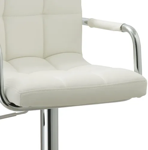 Miniatura 8 de AC Pacific Taburete de cocina giratorio ajustable contemporáneo con cojín y reposabrazos, 24-33 pulgadas, blanco ACBS15 Daisy White Square