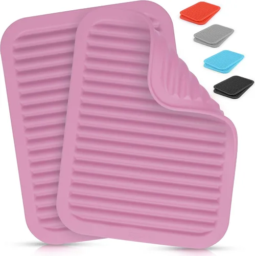 Miniatura 9 de Zulay - Paquete de 2 salvamanteles de silicona de 9 x 12 pulgadas para ollas y sartenes calientes, resistentes al calor, antideslizantes