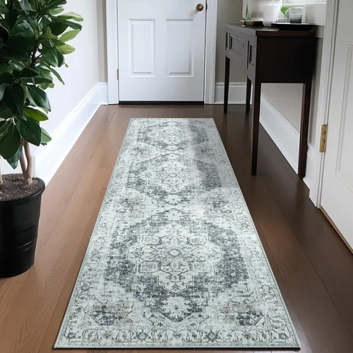 Miniatura 67 de jinchan Alfombra de Área 2x3 pies Alfombra Vintage de Entrada Lavable Bohemia Tapete Interior para Puerta Medallón Floral Tapete Pequeño para Puerta
