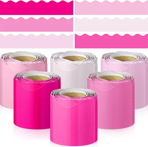 Miniatura 24 de TaoBary 6 Rollos 59.98 m Decoraciones de Bordes de Tablero de Anuncios de Navidad y de Invierno para el Aula, Bordes Dentados para Tablero de negro