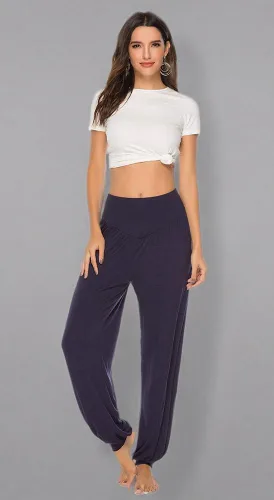 Miniatura 12 de Pantalones de algodón modal para mujer de AvaCostume, pantalones suaves para practicar yoga o deportes.