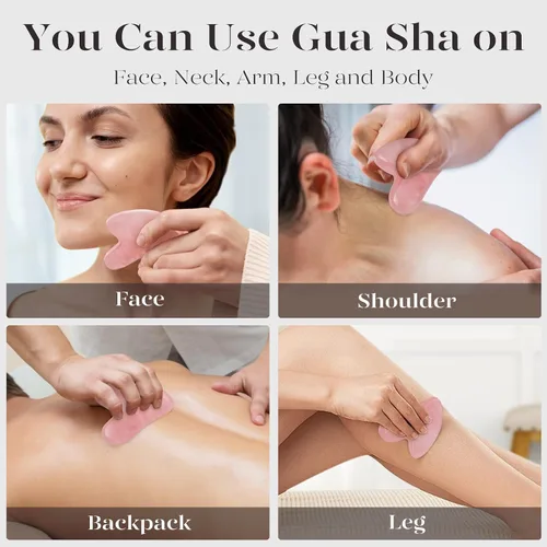 Miniatura 6 de BAIMEI IcyMe Gua Sha Herramienta facial para cuidado personal, herramienta de masaje para cara y cuerpo, alivia tensiones, reduce arrugas y Rosa