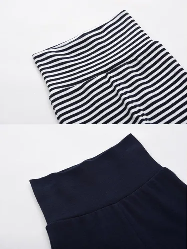 Miniatura 2 de ACESTAR Pantalones de algodón de cintura alta para recién nacidos y bebés leggings casuales con pies de 0 a 12 meses paquete de 3 unidades 1 paquete