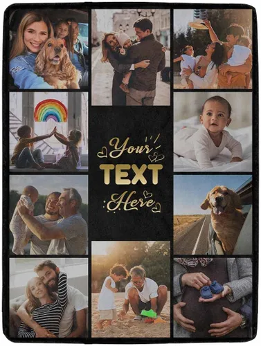 Miniatura 14 de YESCUSTOM Manta personalizada con 10 fotos, manta familiar personalizada para mamá y papá, mantas personalizadas de collage de fotos, mantas