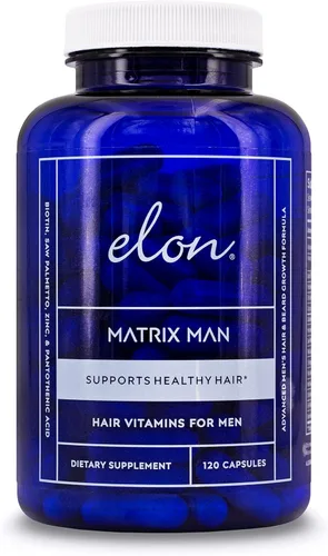 Elon Matrix Man - Vitaminas para el crecimiento del cabello para hombres - Saw Palmetto y biotina Vitaminas para el cabello adelgazante - Vitamina