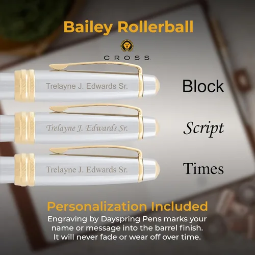 Miniatura 3 de Dayspring Pens Cross Bailey Medalist - Bolígrafo de punta redonda personalizada Bolígrafos cruzados de lujo grabados personalizados para hombres