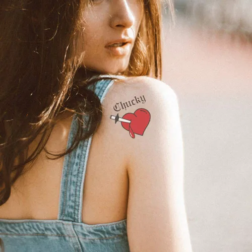 Miniatura 2 de Love Tatuajes Temporales Tatuajes de Corazón Pegatina Para Las Mujeres Halloween Fiesta Disfraz Cosplay B