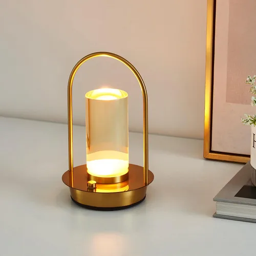 Lámpara de mesa inalámbrica, atenuación continua y de 3 colores con control táctil, recargable portátil para uso en interiores y exteriores, luz de