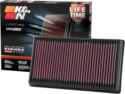 K&N Filtro de aire de motor de por vida original de alto flujo: Aumento de potencia: Premium, Lavable: Compatible con Volkswagen 2017-2026: Atlas,
