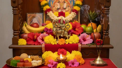 Miniatura 4 de Craftsofindia Goddess Durga - Estatua pequeña de latón, decoración divina, escultura hindú hecha a mano de 3 pulgadas para el altar del hogar