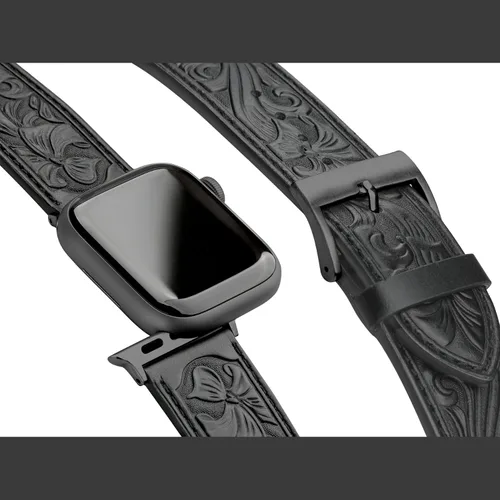 Miniatura 3 de Correa de reloj clásica con patrón retro de liberación rápida, 0.787 pulgadas y 0.866 pulgadas, para Samsung Galaxy Watch 6