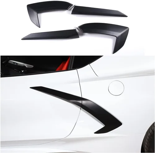 Miniatura 11 de Cubierta de salida de aire lateral de la carrocería exterior compatible con Chevrolet Corvette C8 2020-2026, cubierta de moldura de puerta de Rojo