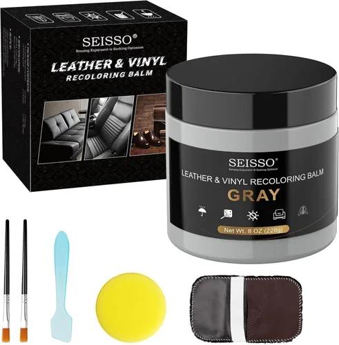 Miniatura 11 de SEISSO Bálsamo de recoloración de cuero, kit de reparación de cuero para muebles, removedor de rayones de cuero, restaurador de color de cuero
