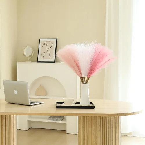 Miniatura 6 de Wertuirk 30 piezas de hierba artificial de pampas – Hierba de pampas rosa de 24 pulgadas para decoración del hogar, hierba de pampas artificial