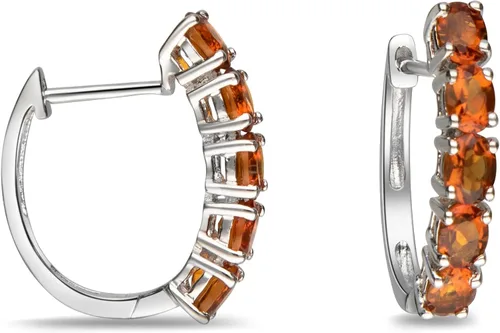 Miniatura 2 de Gin & Grace Aretes de plata de ley 925 con citrino genuino para mujer., Metal Gema, Citrino