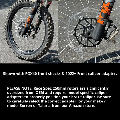 Miniatura 4 de Rippin Moto Surron - Adaptador de pinza delantera de 9.843 in para rotor de freno Race Spec Compatible con 2022.5+ Surron Light Bee X, Talaria