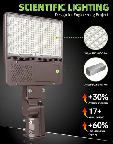 Miniatura 4 de Luz de estacionamiento LED de 480 V 150 W ETL Listado comercial 22500LM LED Shoebox Pole Luces de inundación 5000K IP65 Área al aire libre