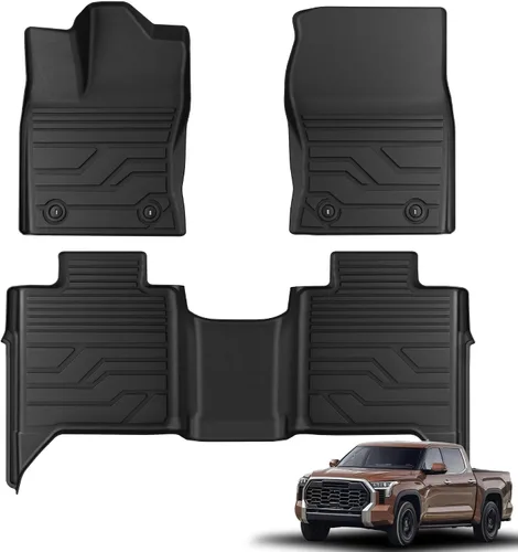 Miniatura 21 de KARPAL Alfombrillas de piso aptas para Toyota Tacoma 2005-2015 Doble Cabina (cobertura del espacio de los pies), revestimientos de piso de TPE