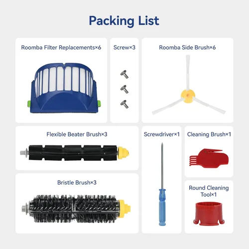 Miniatura 3 de Kit de accesorios de repuesto para iRobot Roomba 600 Series 694 675 692 676 695 677 671 655 645 690 680 660 650 620 614 y 500 Series 595 585 564 - 6
