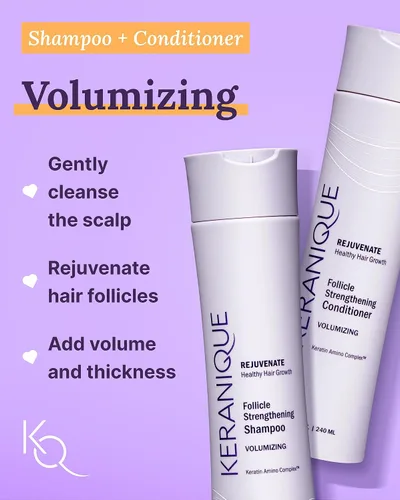 Miniatura 3 de Keranique Set de productos para el cabello adelgazante – Champú voluminizador, acondicionador, suero de refuerzo de folículos, spray para impulso