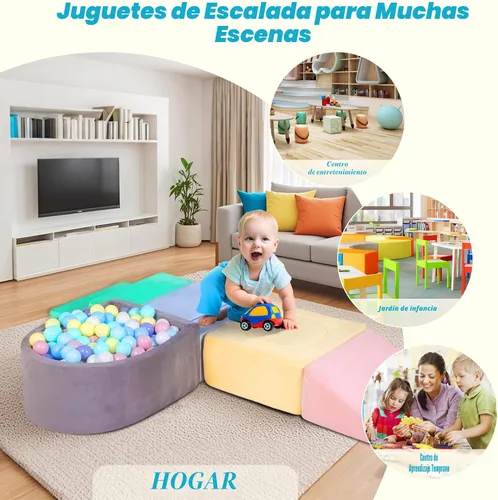 Miniatura 7 de Juguetes de escalada para niños pequeños de 1 a 3 años, bloques de escalada de espuma para bebé, 6 piezas de juguetes de escalada para bebés