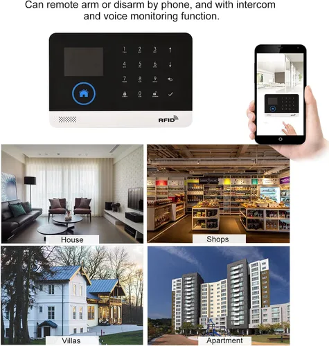 Miniatura 3 de Sistema de alarma WiFi GSM para el hogar, 2.4 pulgadas LCD inalámbrico DIY Smart Home antirrobo sistema de alarma de seguridad de 10 piezas