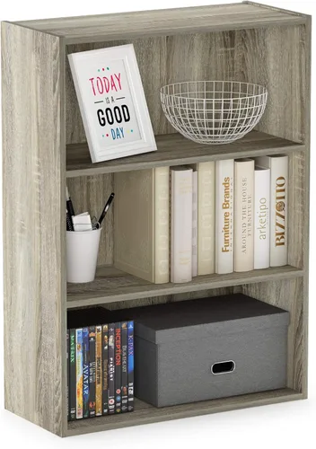 Miniatura 11 de Furinno Pasir - Estantería abierta de 3 niveles, color nogal (Columbia Walnut)