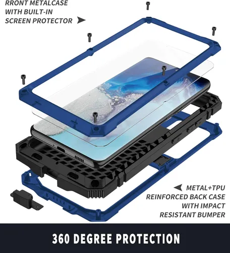 Miniatura 5 de Simicoo Samsung S21 Ultra 5G - Funda de silicona resistente a prueba de golpes, resistente a los golpes, protector de pantalla integrado con soporte