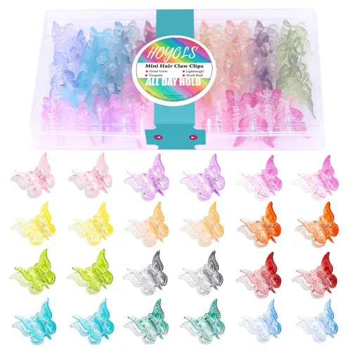 Hoyols Pinzas de mariposa para adolescentes y adultos, accesorios de mariposas de los años 90 para mujeres, lindo clip de garra para el cabello de