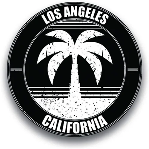 Miniatura 2 de Los Ángeles California Vinilo Vacation Explore Memory Souvenir Llavero de acero inoxidable de doble cara Llavero Llavero Llavero Soporte