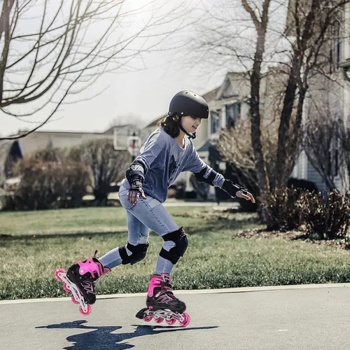 Miniatura 6 de Patines en línea ajustables para niños y niñas, patines en línea para niños, patines principiantes para niñas, hombres y mujeres al aire libre