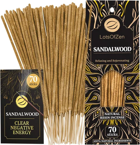 Miniatura 10 de LOTS OF ZEN Varillas de incienso de incienso y mirra (paquete de 70) – Kit de manchas de resina natural de larga duración para limpieza espiritual