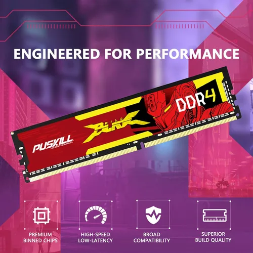 Miniatura 6 de PUSKILL RAM DDR4 Kit de 16 GB (2 x 8 GB) 3200 MHz PC4-25600 CL16 Memoria de escritorio - 1.35 V UDIMM baja latencia, Intel XMP 2.0 listo para PC