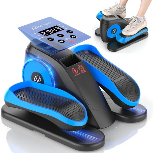 Under Desk Elliptical Machine, Leg Exerciser While Sitting for Seniors with Remote Control & 12-Speeds, Quiet Portable Electric Seated Pedal