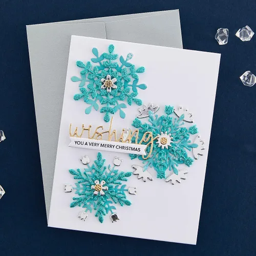 Miniatura 3 de Spellbinders Delicados copos de nieve grabados troquelados, metal