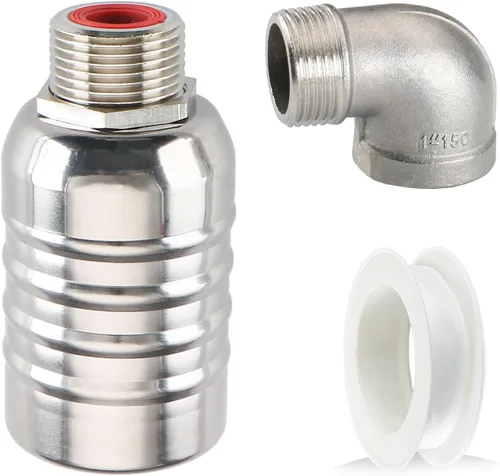Miniatura 8 de Baomain Válvula automática de control de nivel de agua, rosca macho de 1/1 pulgada, válvula de flotador de cierre automático, acero inoxidable 304