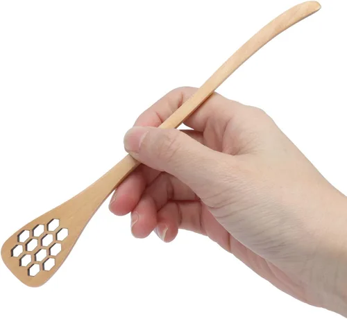 Miniatura 6 de Juego de 3 cucharas de miel, cucharas de miel talladas de madera, cucharas para mezclar y servir miel, ideal para el hogar, cocina y restaurante