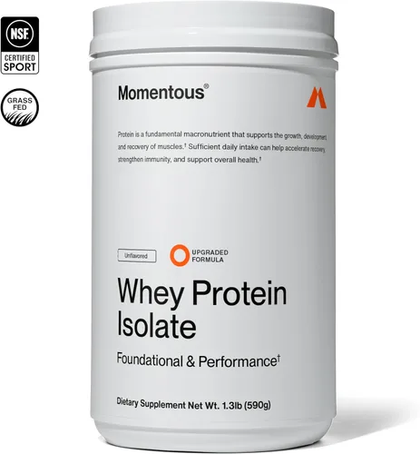Miniatura 2 de Momentous Essential Proteína de suero aislada de vacas alimentadas a pasto - 20 g de proteína de suero aislada - Certificado NSF