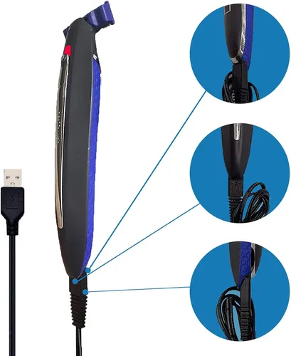 Miniatura 8 de LinMei Solo - Cable de carga de repuesto para cabezal y afeitadora para hombre, recortadora eléctrica con cepillo limpio Negro