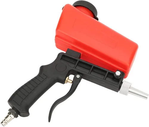 Miniatura 9 de Pistola de chorro de arena neumática, mini lanzador de arena portátil de mano con entrada de aire de 1/4 pulgadas, kit de pistola de arena portátil