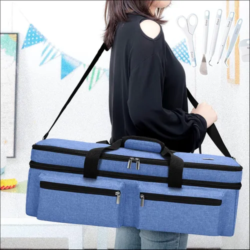 Miniatura 7 de Bolsa Luxja para transporte, de doble capa, compatible con máquinas y suministros de suajado Cricut Explore Air 2 y Maker