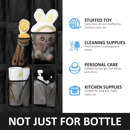 Miniatura 4 de Organizador de vasos, organizador de botellas de agua, 24 soportes sobre la puerta, estante de almacenamiento de botellas de agua, organizador