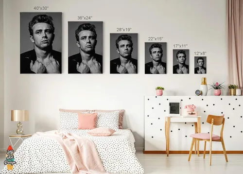 Miniatura 5 de HB Art Design Sesión de fotos sexy de James Dean en lienzo en blanco y negro, impresión artística de icono americano, sala de estar, dormitorio