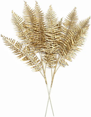 Miniatura 14 de Plantas artificiales Golden Baby Breath Gypsophila, para decoración de Navidad, plantas falsas, arbustos de helecho, arbustos sintéticos, Aliento