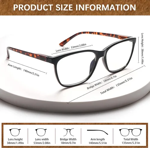 Miniatura 2 de COJWIS Progressive Multifocus Reading Glasses Blue Light Blocking for Women Men Spring Hinge Computer Readers