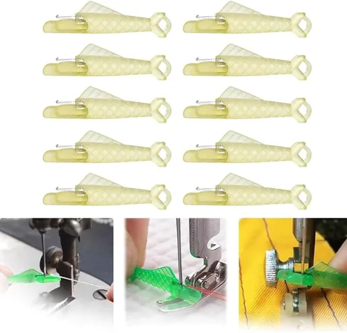 Miniatura 11 de Enhebrador de agujas para máquina de coser, tipo boca de pescado, aguja de máquina de coser, enhebrador de agujas de bricolaje, herramienta de Verde
